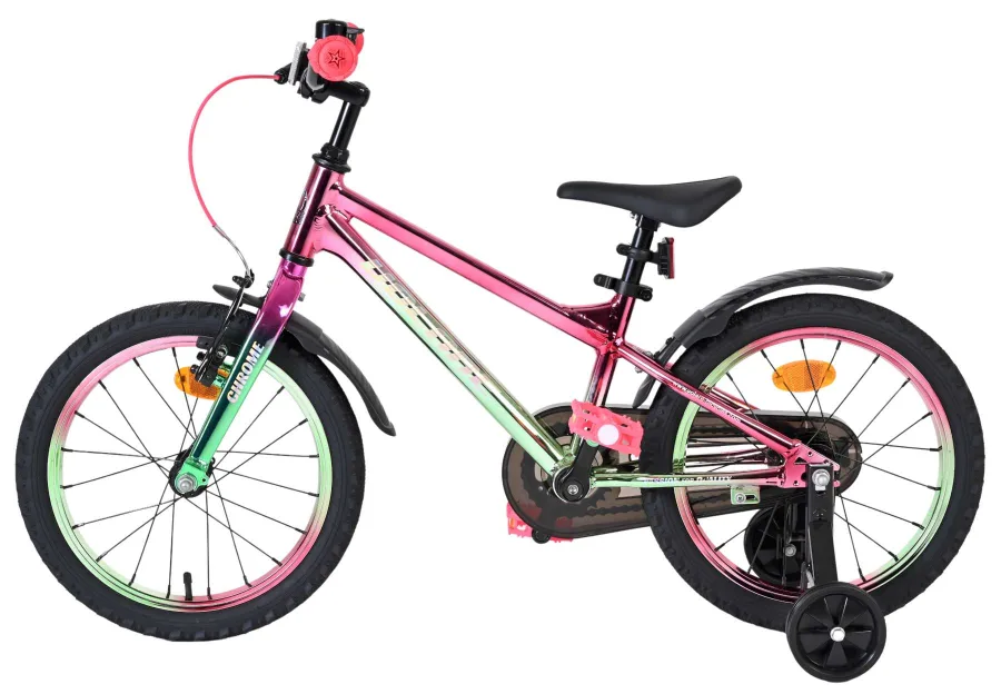 Volare Chrome Kinderfiets – Uni – 16 inch – Roze/Groen — foto 8
