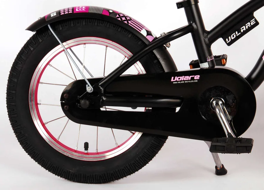 Volare Miracle Kinderfiets – Meisjes – 14 inch – Mat Zwart – Prime Collection — foto 11