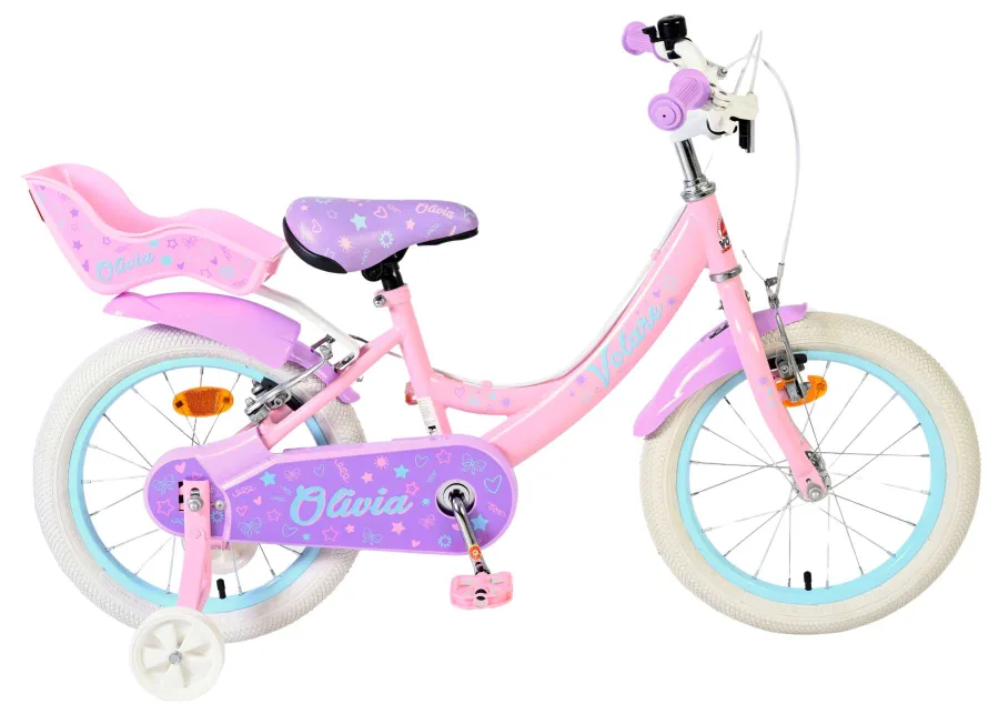 Volare Olivia Kinderfiets – Meisjes – 16 inch – Roze – Twee Handremmen