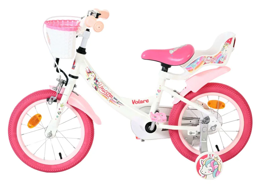Volare Unicorn Kinderfiets – Meisjes – 14 inch – Wit — foto 8