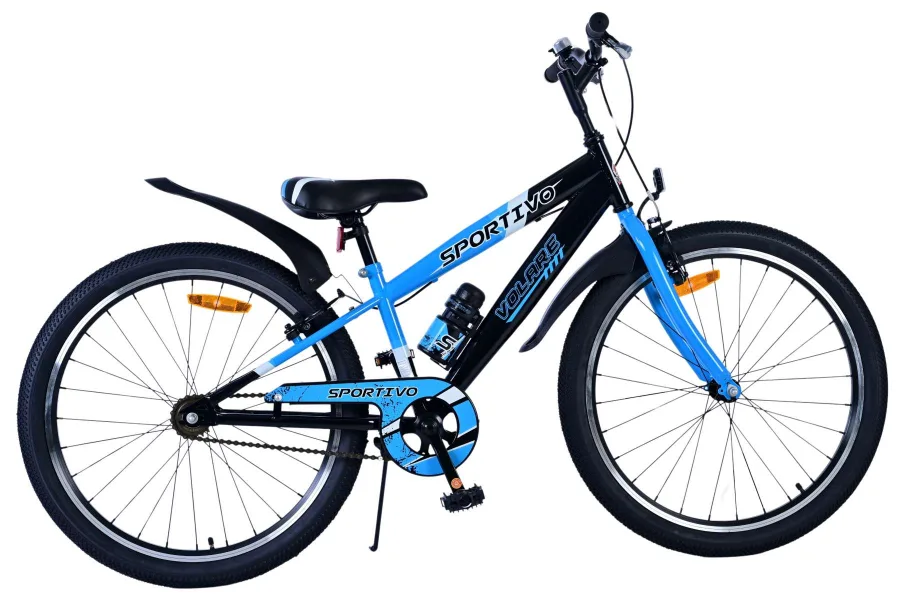 Volare Sportivo Kinderfiets – Jongens – 24 inch – Zwart Blauw – Twee Handremmen