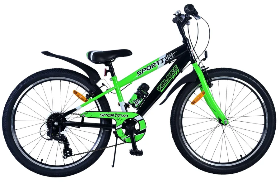 Volare Sportivo Kinderfiets – Jongens – 24 inch – 7 Speed – Zwart Groen