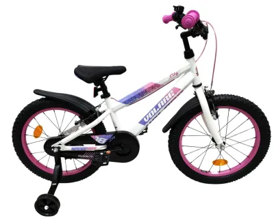 Volare Lily Kinderfiets – Meisjes – 18 inch – Wit Roze Paars – Twee handremmen