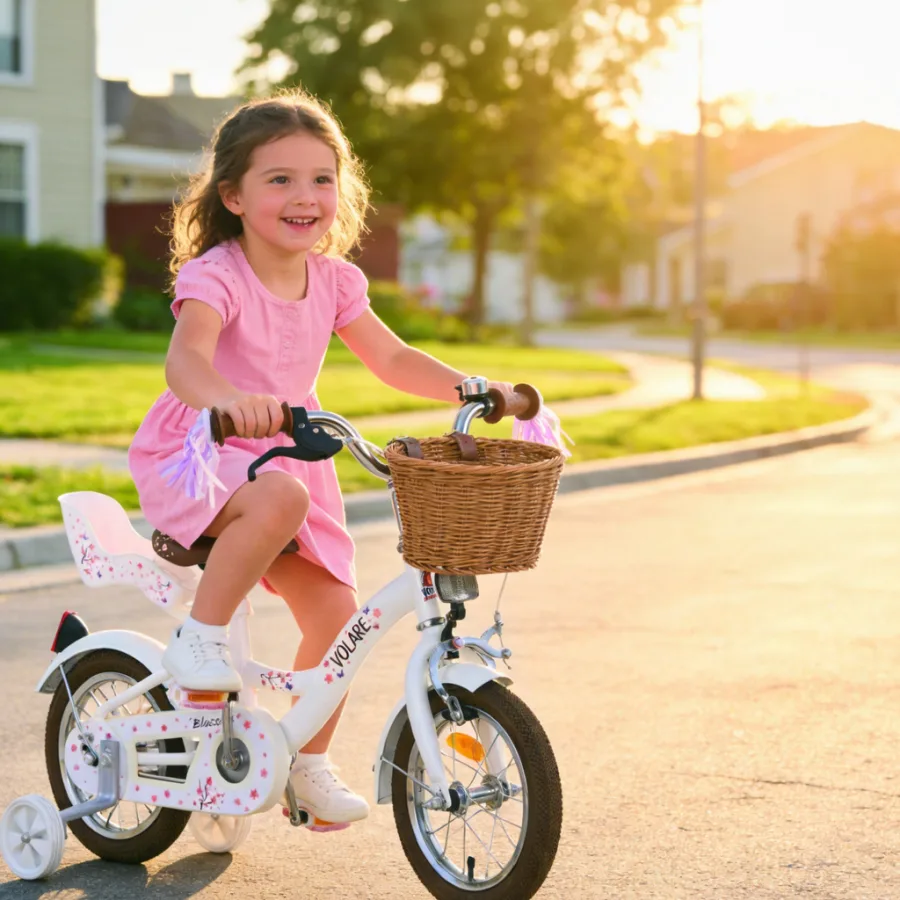 Volare Blossom Kinderfiets – Meisjes – 14 inch – Wit – Twee Handremmen — foto 15