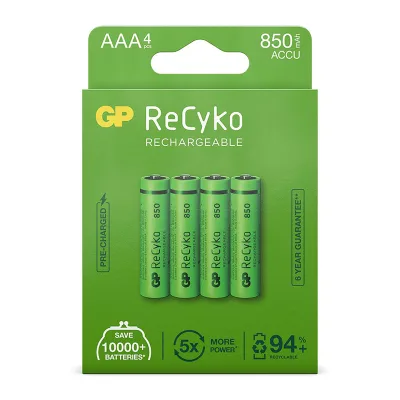 Oplaadbare AAA-batterijen 850mAh NiMH 4PK