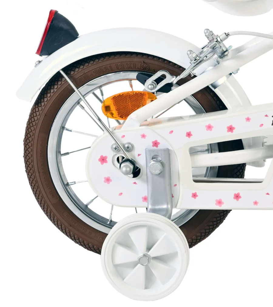 Volare Blossom Kinderfiets – Meisjes – 12 inch – Wit – Twee handremmen — foto 2