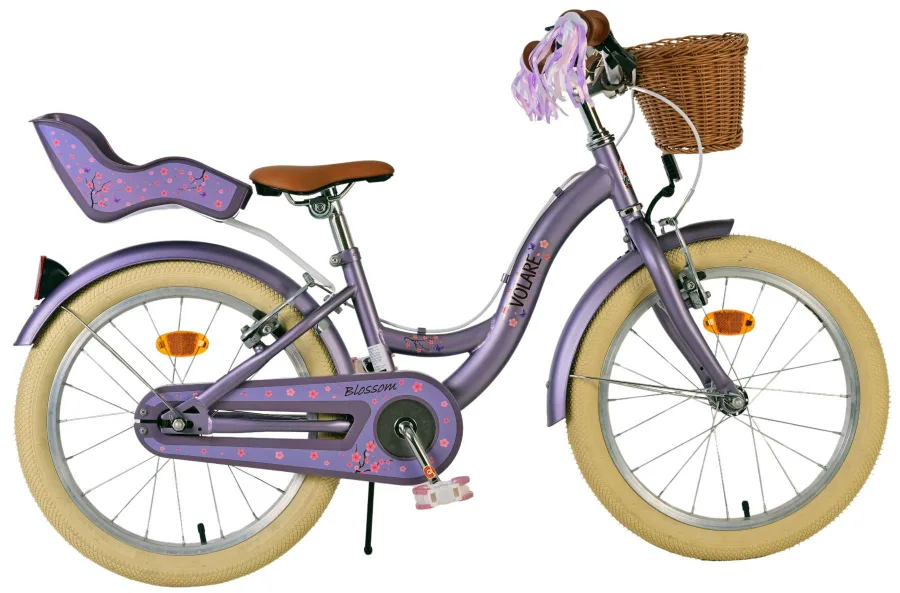 Volare Blossom Kinderfiets – Meisjes – 18 inch – Paars – Twee Handremmen