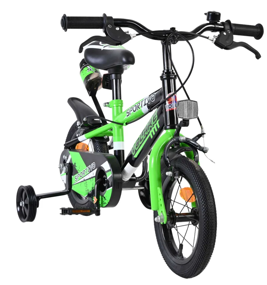 Volare Sportivo Kinderfiets – Jongens – 12 inch – Groen Zwart – Twee Handremmen — foto 7