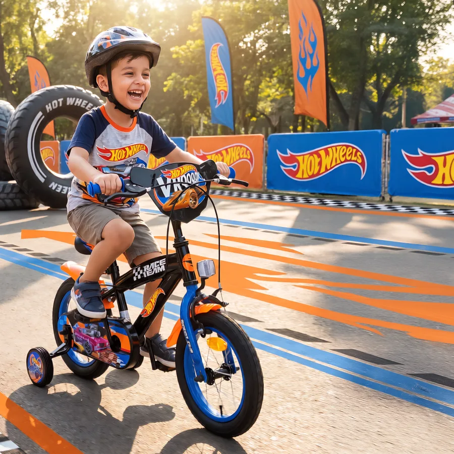 Hot Wheels Kinderfiets - Jongens - 16 inch - Zwart Oranje Blauw — foto 14