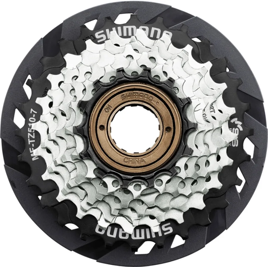 Freewheel 7 speed Shimano MF-TZ510 14-28T - met spaakbeschermingsschijf