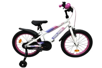Volare Lily Kinderfiets – Meisjes – 18 inch – Wit Roze Paars – Twee handremmen