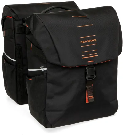 Double pannier New Looxs Vigo Double MIK 2.0 - 40 liter - 30 x 19 x 40 cm (2x) - Black-Orange