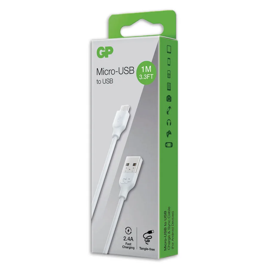 Micro USB data- en laadkabel 1 m