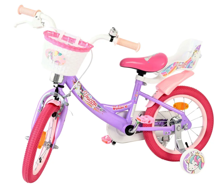 Volare Unicorn Kinderfiets – Meisjes – 14 inch – Paars — foto 9