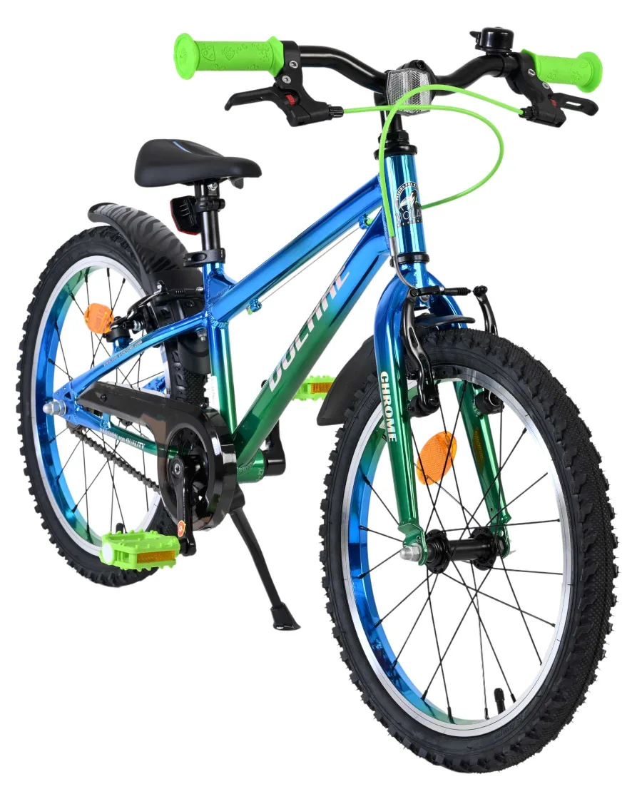 Volare Chrome Kinderfiets - Jongens - 18 inch - Blauw Groen- Twee handremmen — foto 6