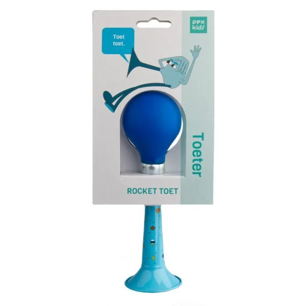 Fietstoeter recht PexKids Rocket – blauw met blauwe bol — foto 2