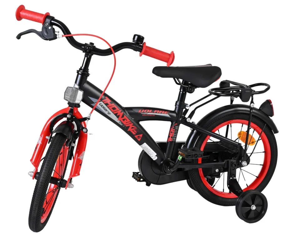 Volare Thombike Kinderfiets – Jongens – 14 inch – Zwart Rood — foto 10