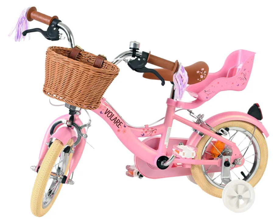 Volare Blossom Kinderfiets – Meisjes – 12 inch – Roze – Twee handremmen — foto 10