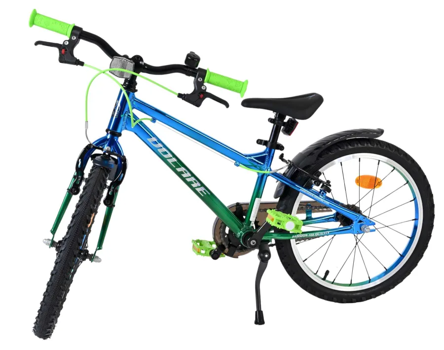 Volare Chrome Kinderfiets - Jongens - 18 inch - Blauw Groen- Twee handremmen — foto 9