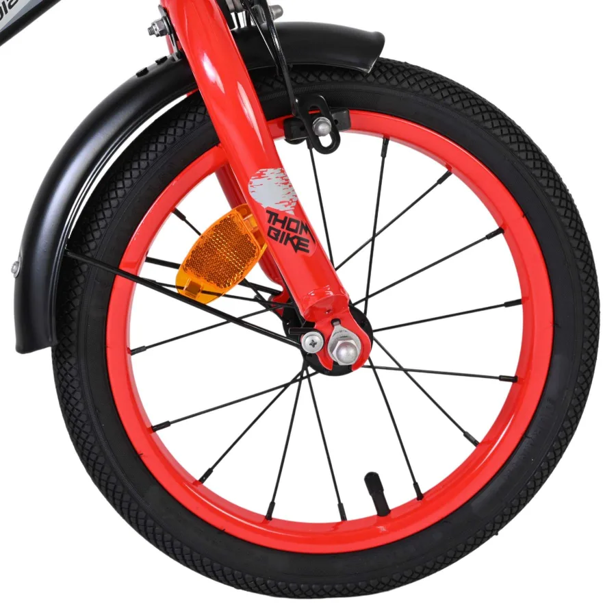 Volare Thombike Kinderfiets – Jongens – 14 inch – Zwart Rood — foto 3