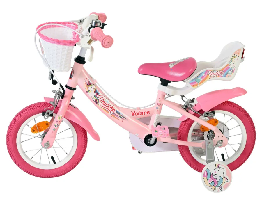 Volare Unicorn Kinderfiets – Meisjes – 12 inch – Roze – Twee handremmen — foto 8