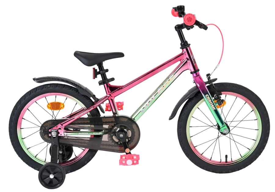 Volare Chrome Kinderfiets – Uni – 16 inch – Roze/Groen — foto 13
