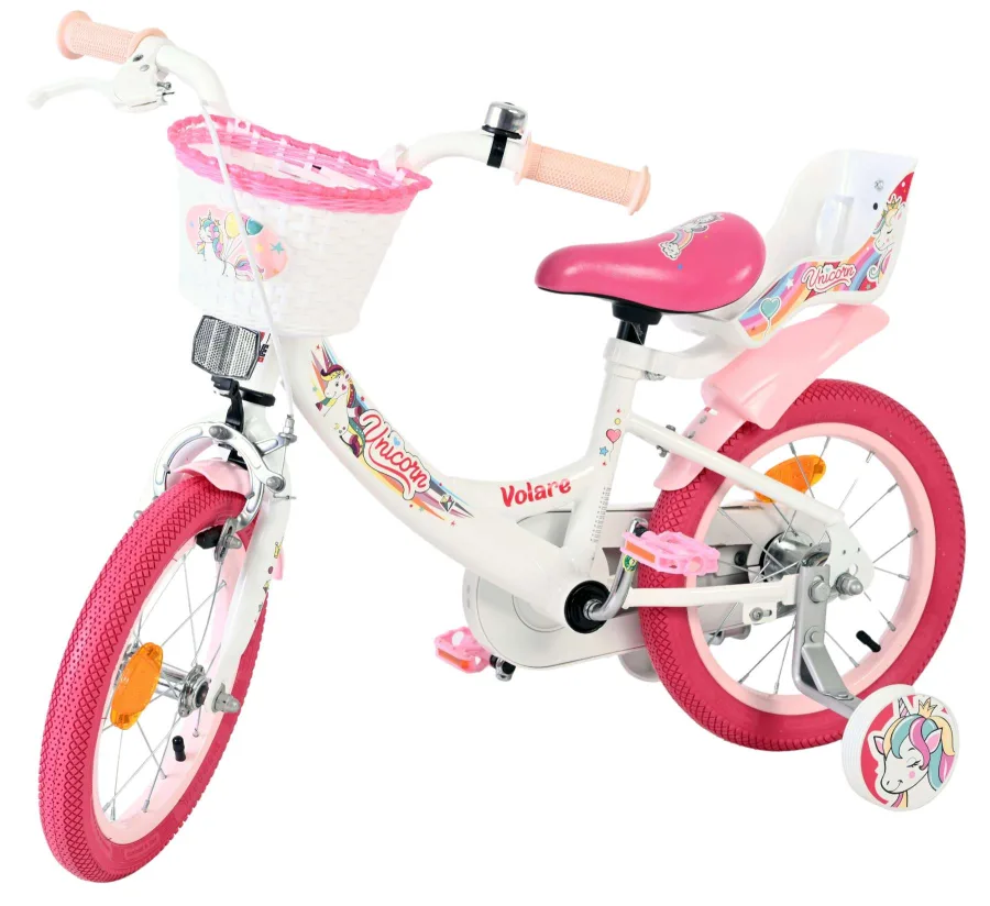 Volare Unicorn Kinderfiets – Meisjes – 14 inch – Wit — foto 9