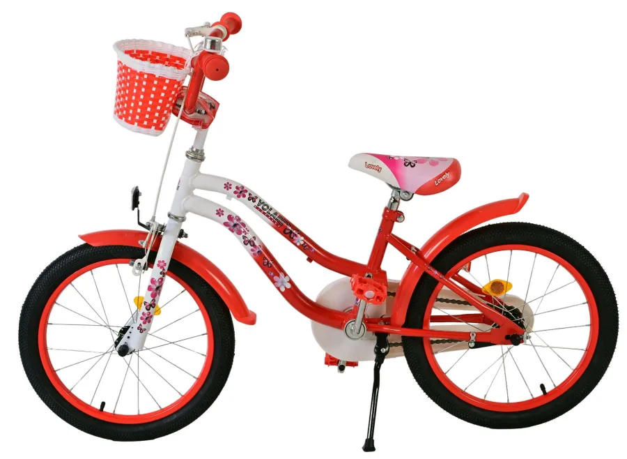 Volare Lovely Kinderfiets – Meisjes – 18 inch – Rood Wit — foto 9