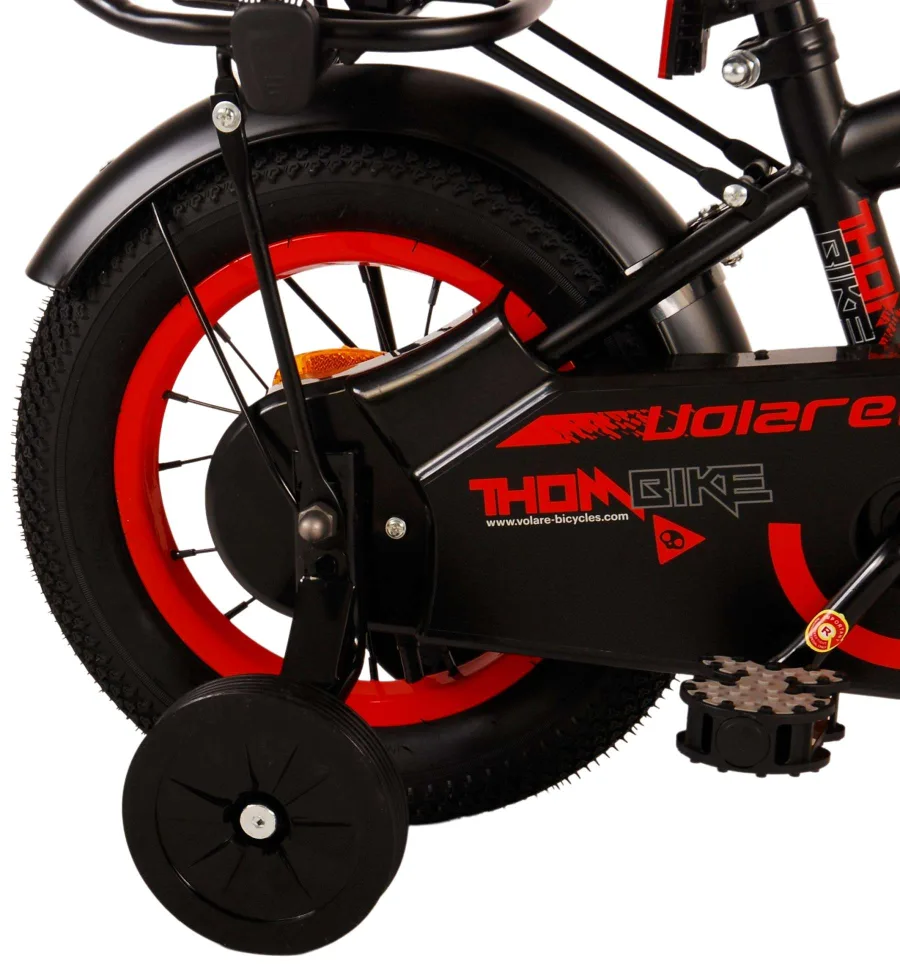 Volare Thombike Kinderfiets – Jongens – 12 inch – Zwart Rood — foto 11