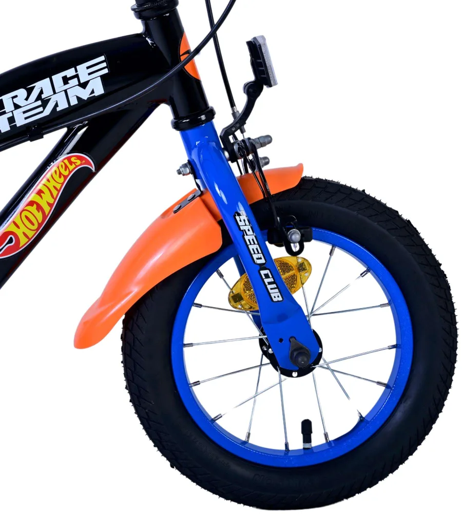 Hot Wheels Kinderfiets – Jongens – 12 inch – Zwart Oranje Blauw – Twee handremmen — foto 6