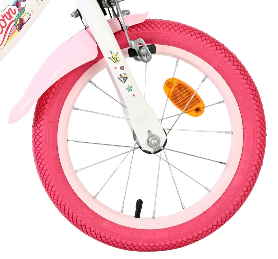 Volare Unicorn Children's bike – Girls – 14 inch – White – Two hand brakes — foto 3