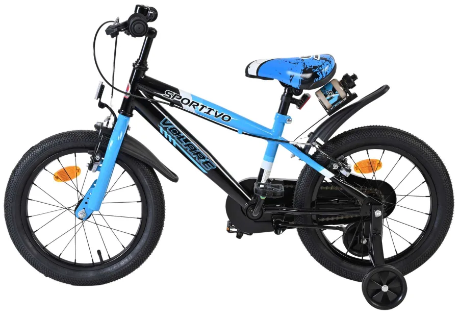 Volare Sportivo Kinderfiets – Jongens – 16 inch – Blauw Zwart – Twee Handremmen — foto 11
