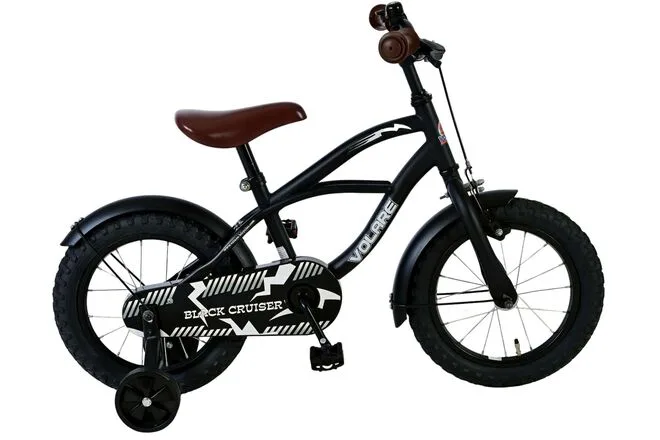 Volare Black Cruiser Kinderfiets – Jongens – 14 inch – Zwart – 95% afgemonteerd