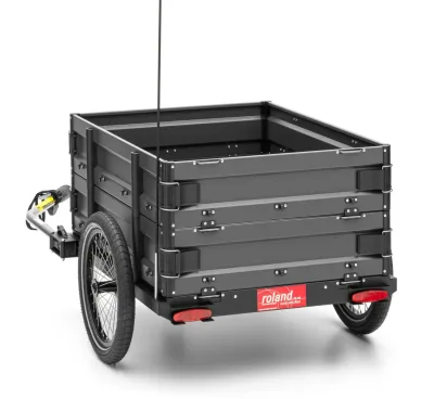Fietstrailer Roland CARRIE M.e - basismodel met dubbele zijwanden, antraciet