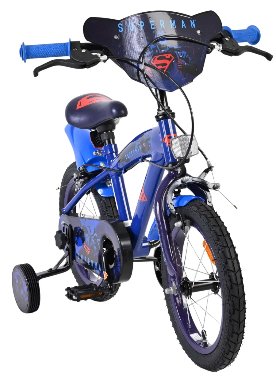 Superman Kinderfiets – Jongens – 14 inch – Blauw – Twee handremmen — foto 7
