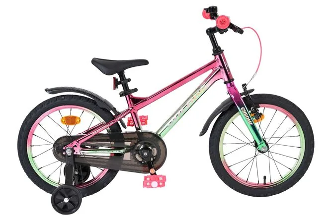 Volare Chrome Kinderfiets – Uni – 16 inch – Roze/Groen — foto 13