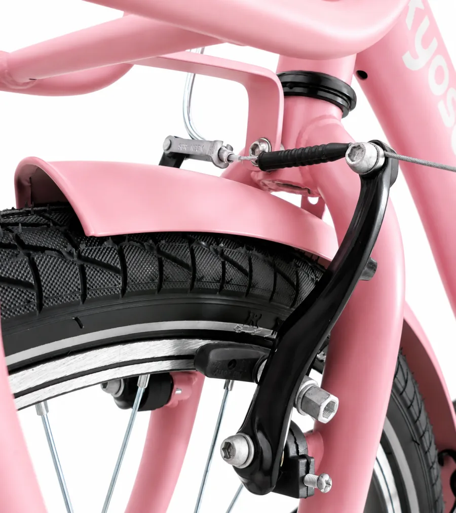 Kinderfiets Kyoso Blossom Mauve 20 inch remnaaf mat roze — foto 9