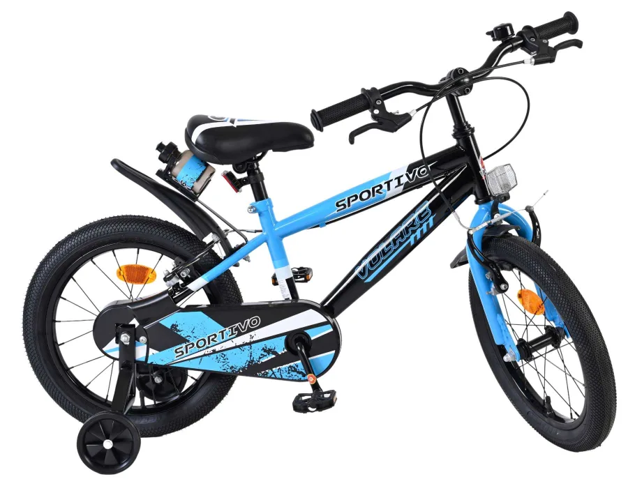 Volare Sportivo Kinderfiets – Jongens – 16 inch – Blauw Zwart – Twee Handremmen — foto 10