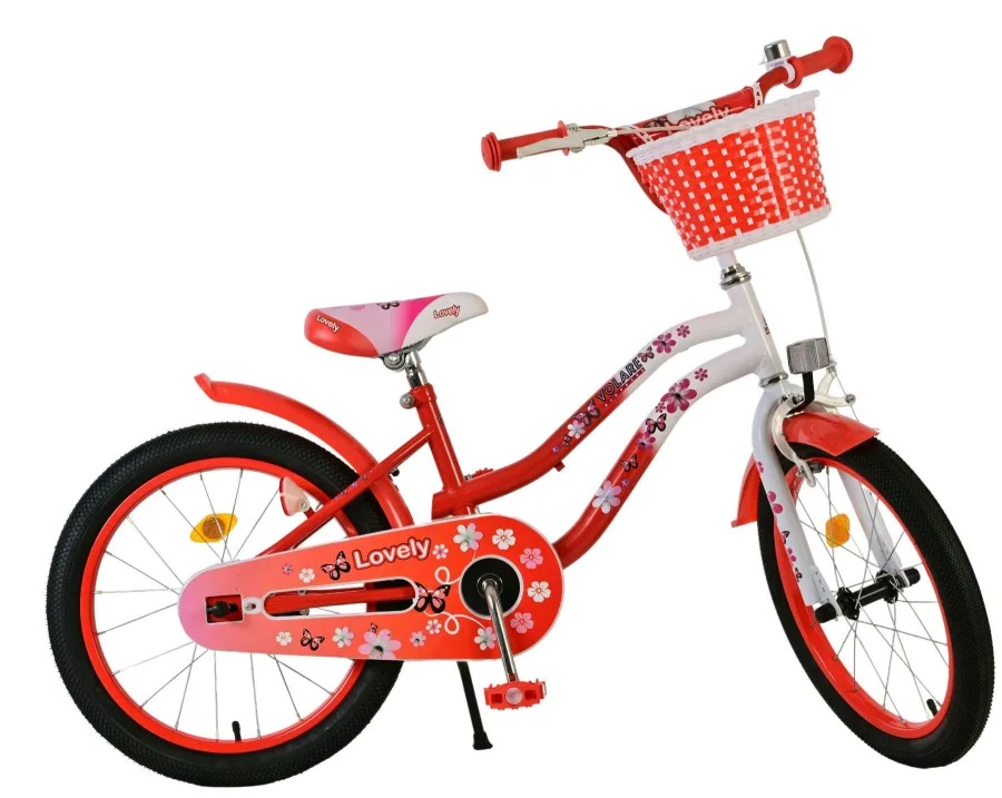 Volare Lovely Kinderfiets – Meisjes – 18 inch – Rood Wit — foto 12
