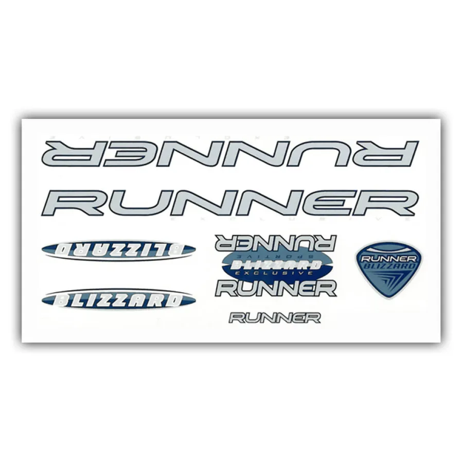 Fiets frame stickerset Runner Blizzard blauw