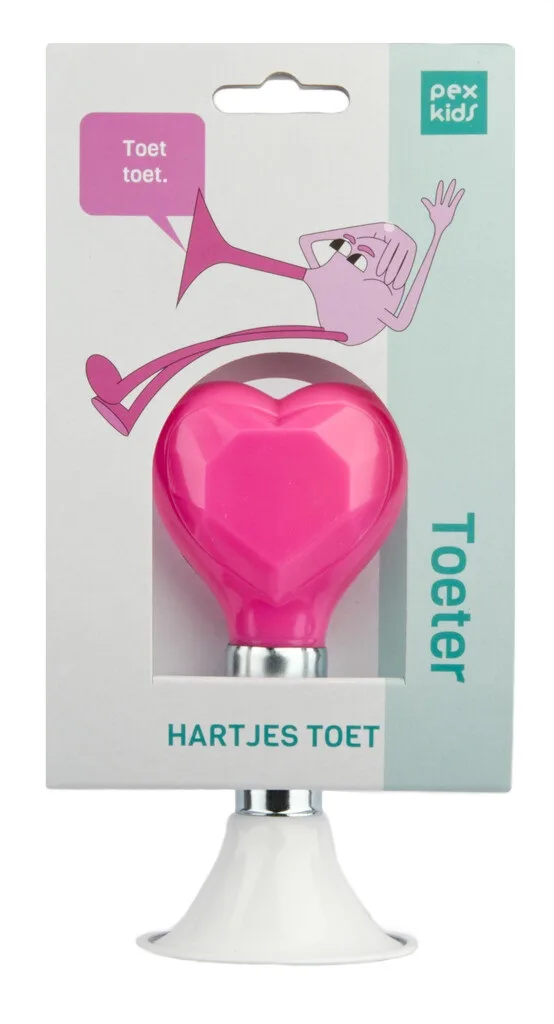 Fietstoeter recht PexKids Hartjes – wit met roze bol — foto 5