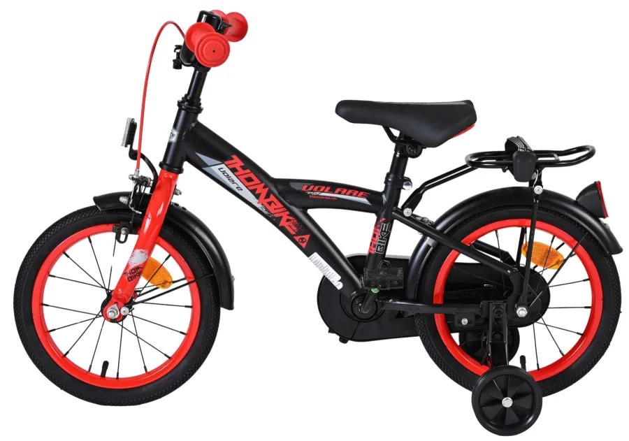 Volare Thombike Kinderfiets – Jongens – 14 inch – Zwart Rood — foto 9