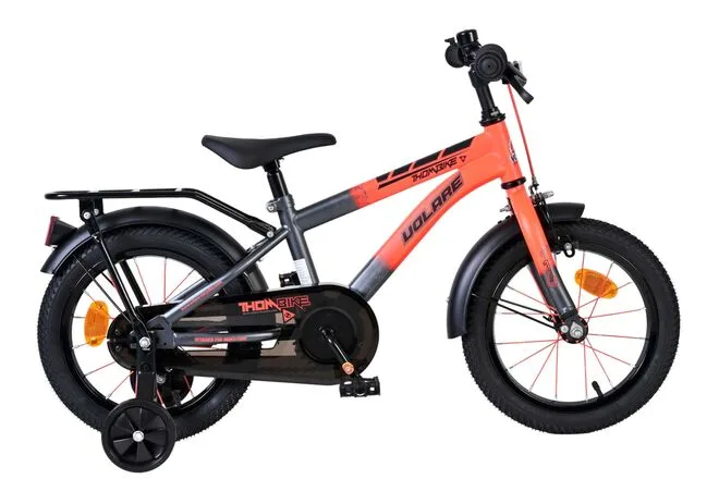 Volare Thombike Kinderfiets – Jongens – 14 inch – Oranje/Grijs — foto 13