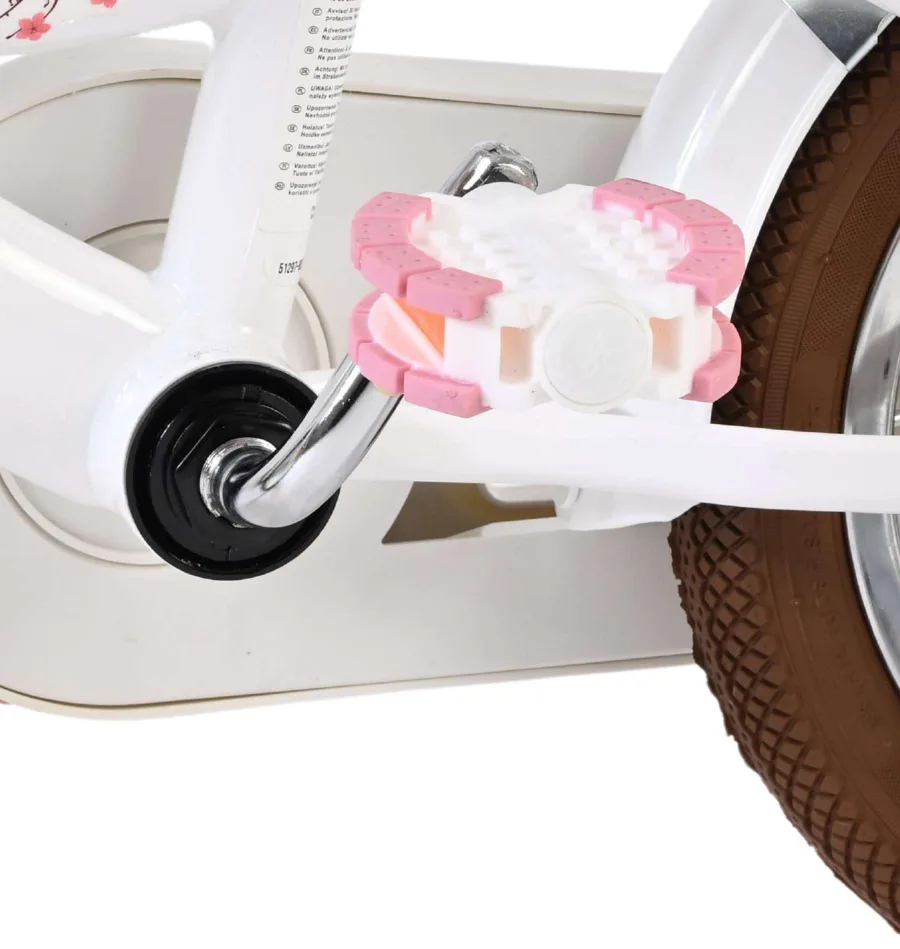 Volare Blossom Kinderfiets – Meisjes – 12 inch – Wit – Twee handremmen — foto 11