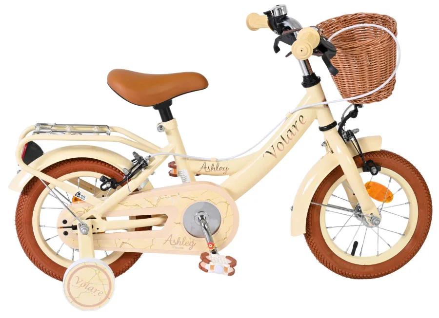 Volare Ashley Kinderfiets – Meisjes – 12 inch – Créme – Twee handremmen