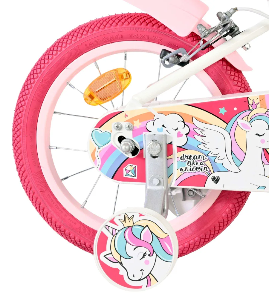 Volare Unicorn Children's bike – Girls – 14 inch – White – Two hand brakes — foto 2