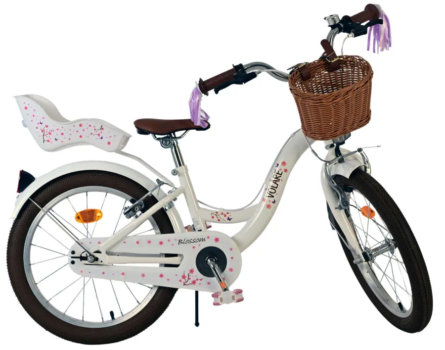 Volare Blossom Kinderfiets – Meisjes – 18 inch – Wit – Twee handremmen — foto 2