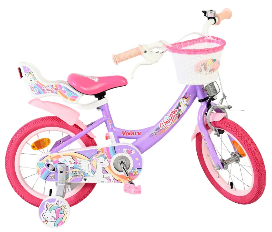 Volare Unicorn Kinderfiets – Meisjes – 14 inch – Paars — foto 11