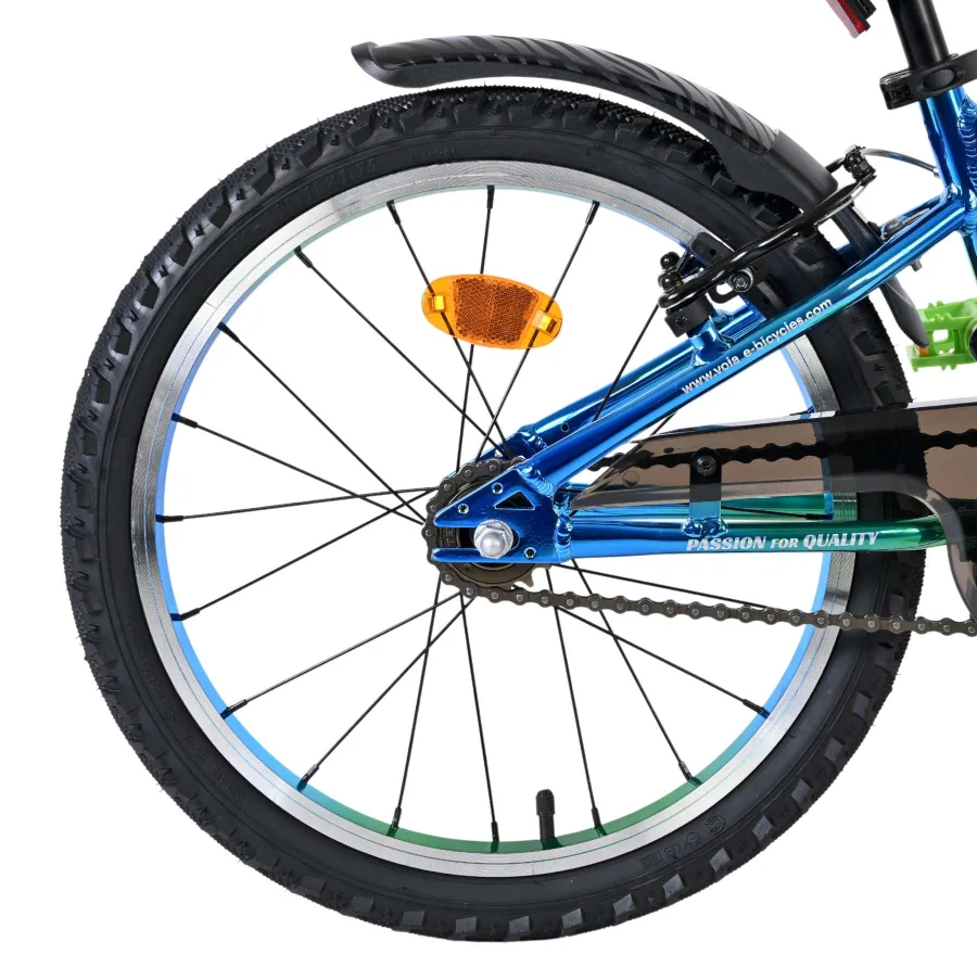 Volare Chrome Kinderfiets - Jongens - 18 inch - Blauw Groen- Twee handremmen — foto 3