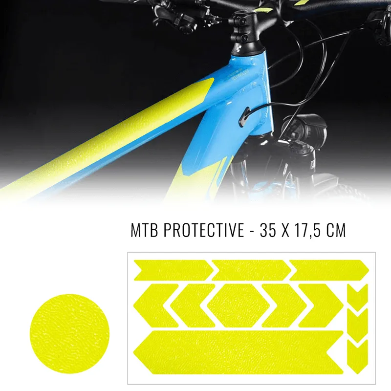 Fiets frame bescherming stickerset neon geel — foto 2